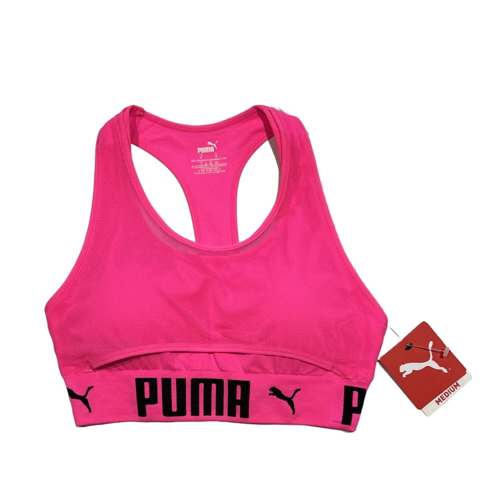 Puma dryCell Women’s Hot Pink Low Support Seamless Sports Bra with Removable Cup